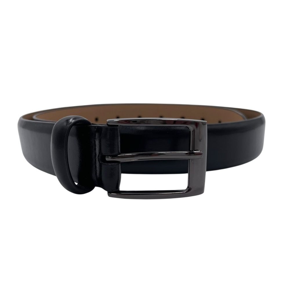 Dickies Men's Black Coated Leather Belt Size 38 Classic Adjustable Length 1.25"